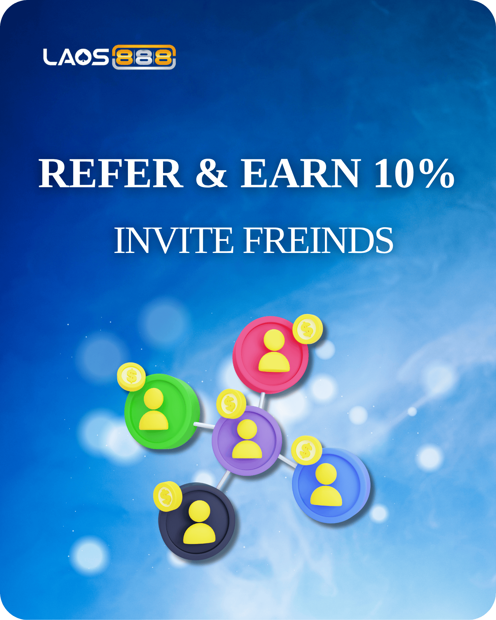 Laos888 Promotion Grow Together: Unlock 10% Referral Bonus Rewards!