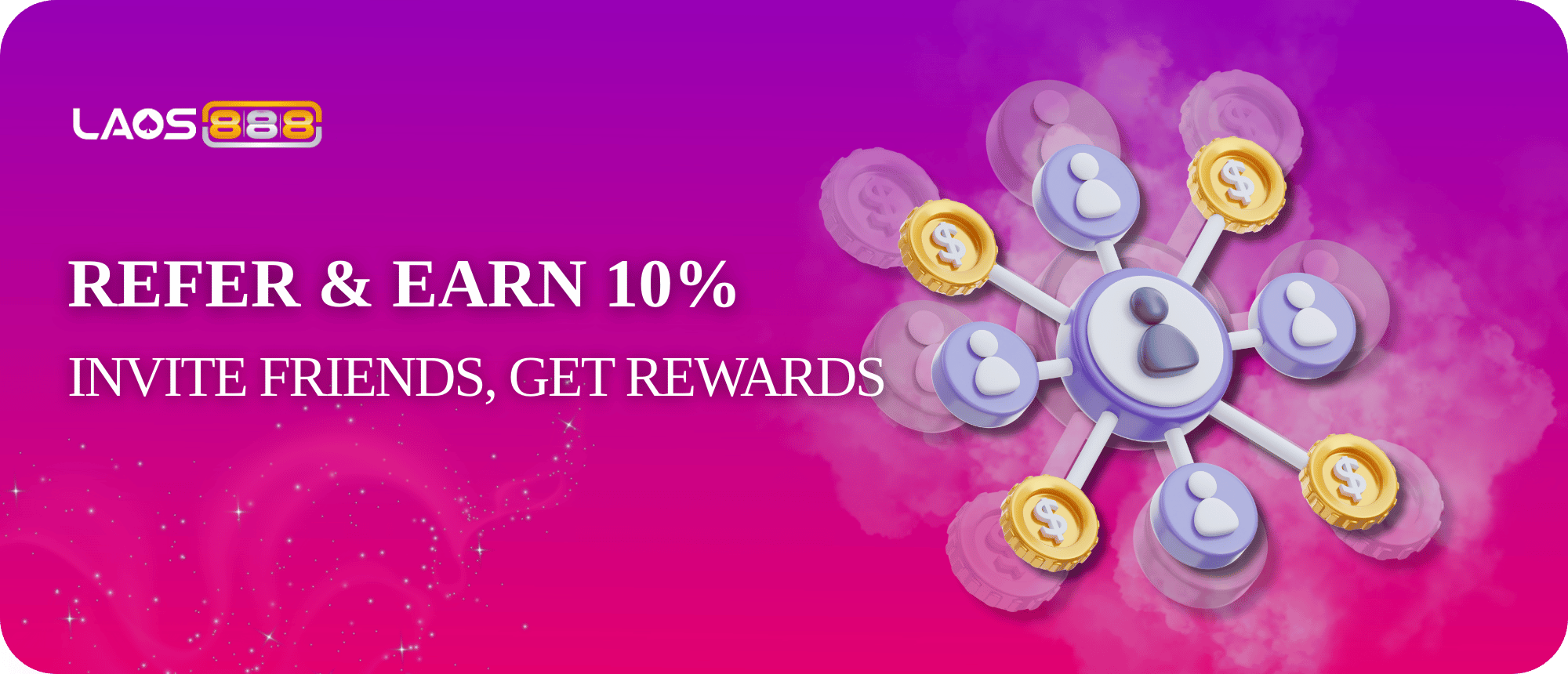 Laos888 Promotion Grow Together: Unlock 10% Referral Bonus Rewards!