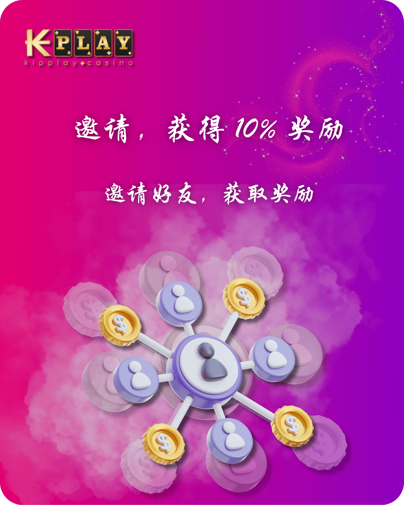 KipPlay Promotion 转介奖金高达10％！