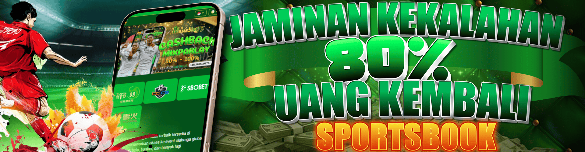 Miliarslot77 Promotion Promo CASHBACK 80% PARLAY & MIXPARLAY