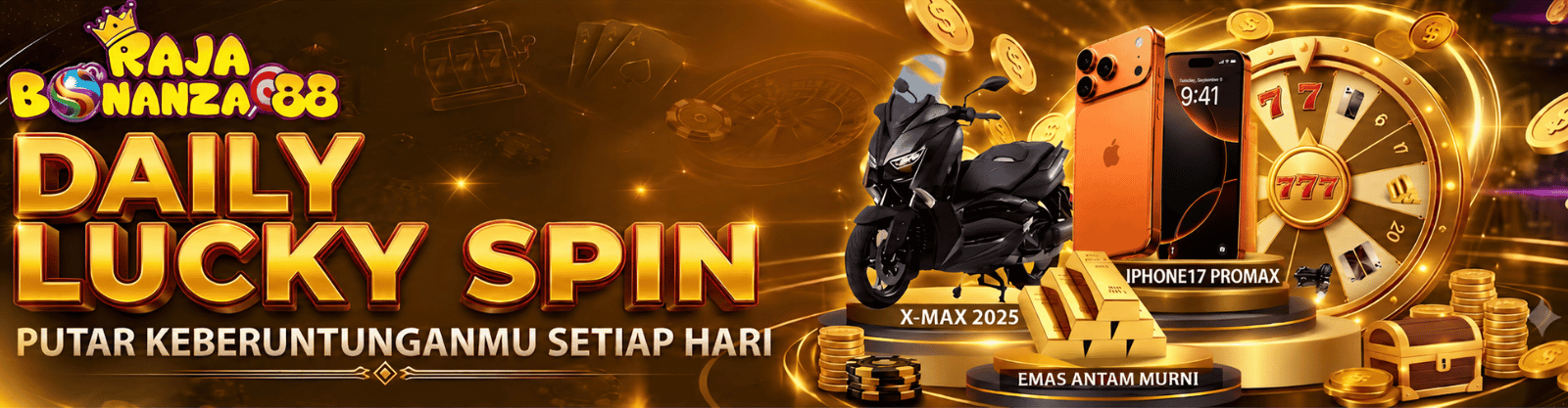 Rajabonanza88 Promotion HADIAH DAILY LUCKY SPIN GRATIS