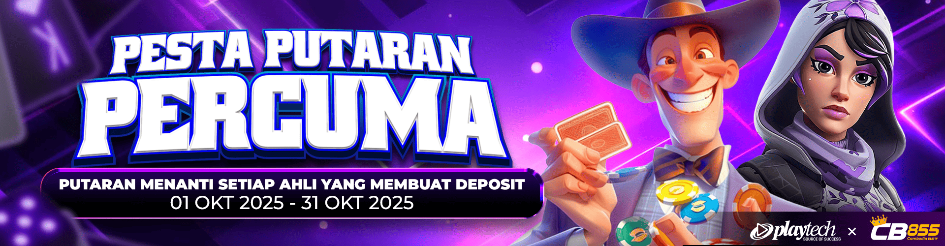 CB855 Promotion CB855 Eksklusif! Hanya Modal $80, Dapat 100 Putaran Percuma Playtech!