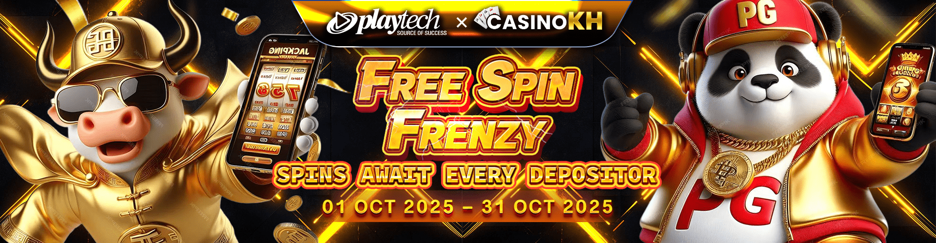 CASINOKH Promotion CasinoKH Exclusive! Just $10 to Get 40 Free Spins on Playtech!