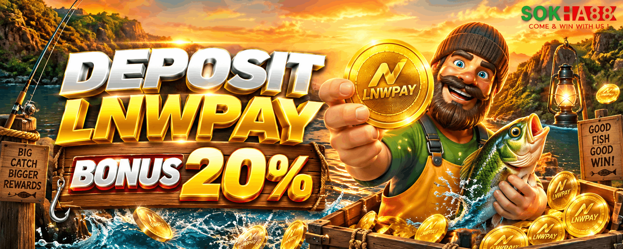 SokhaBet Promotion ដាក់ប្រាក់តាមរយះ LNWPAY ទទួលបានប្រាក់រង្វាន់បន្ថែម 20%