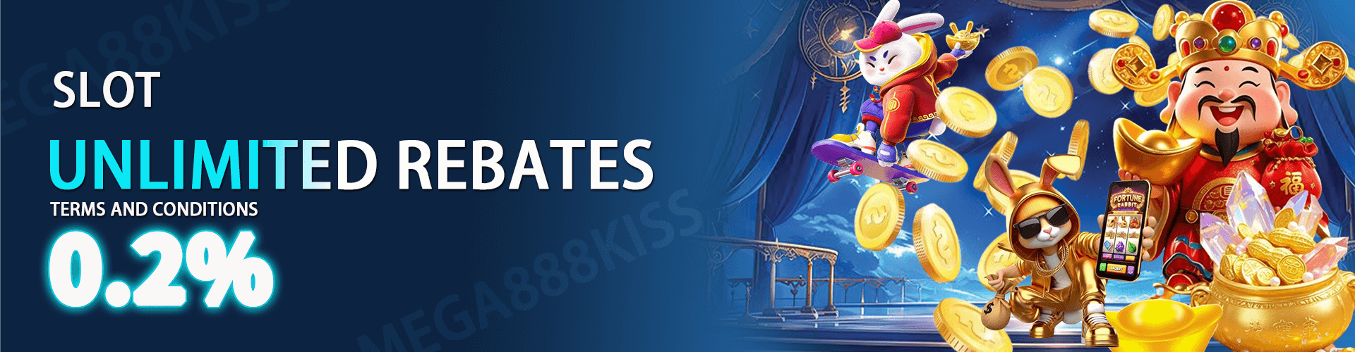 Mega888Kiss  Promotion Daily Rebate 0.2%