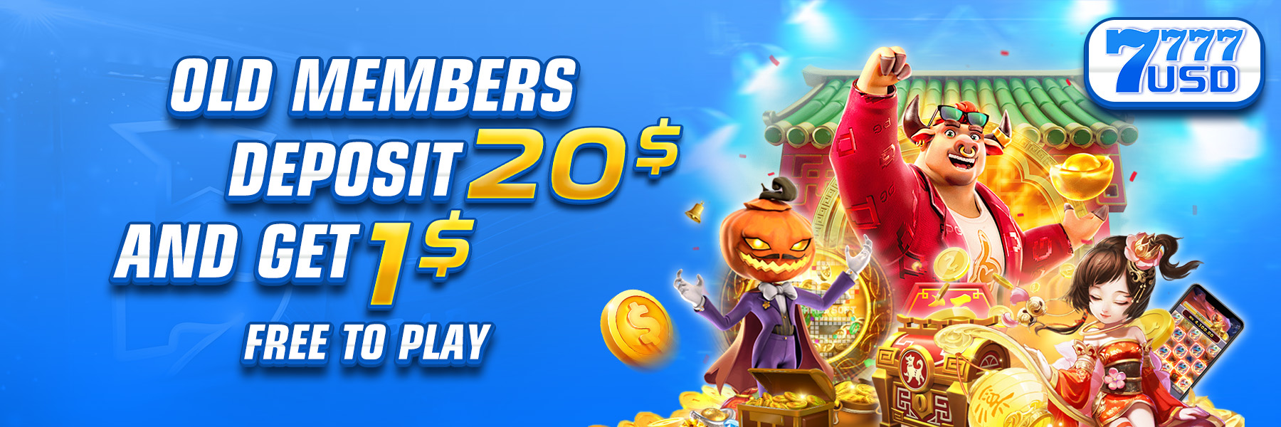 7777USD  Promotion Claim promotion $20 Free $1