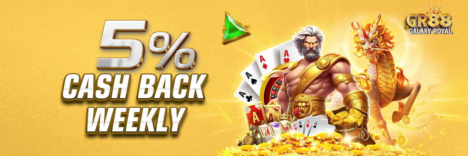 GalaxyRoyal88  Promotion 5% Cash Back weekly