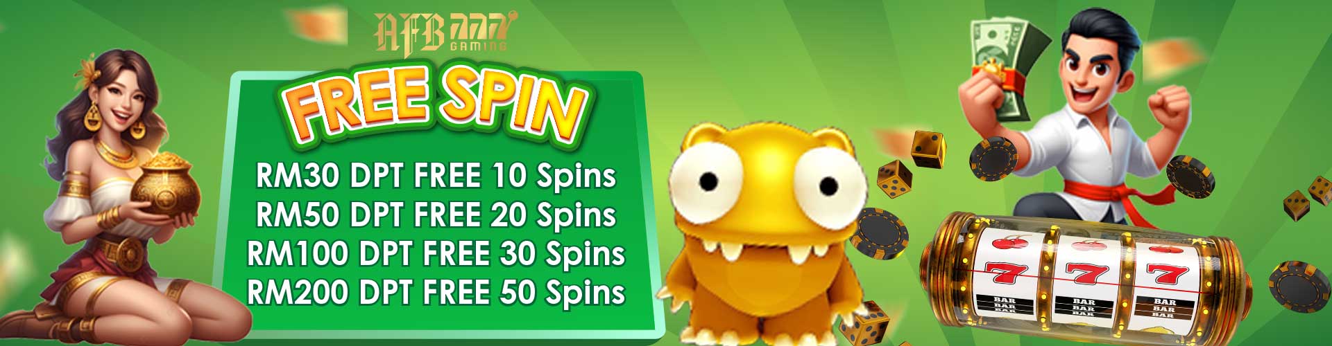 jackpotlah  Promotion AFB Free Spin 
