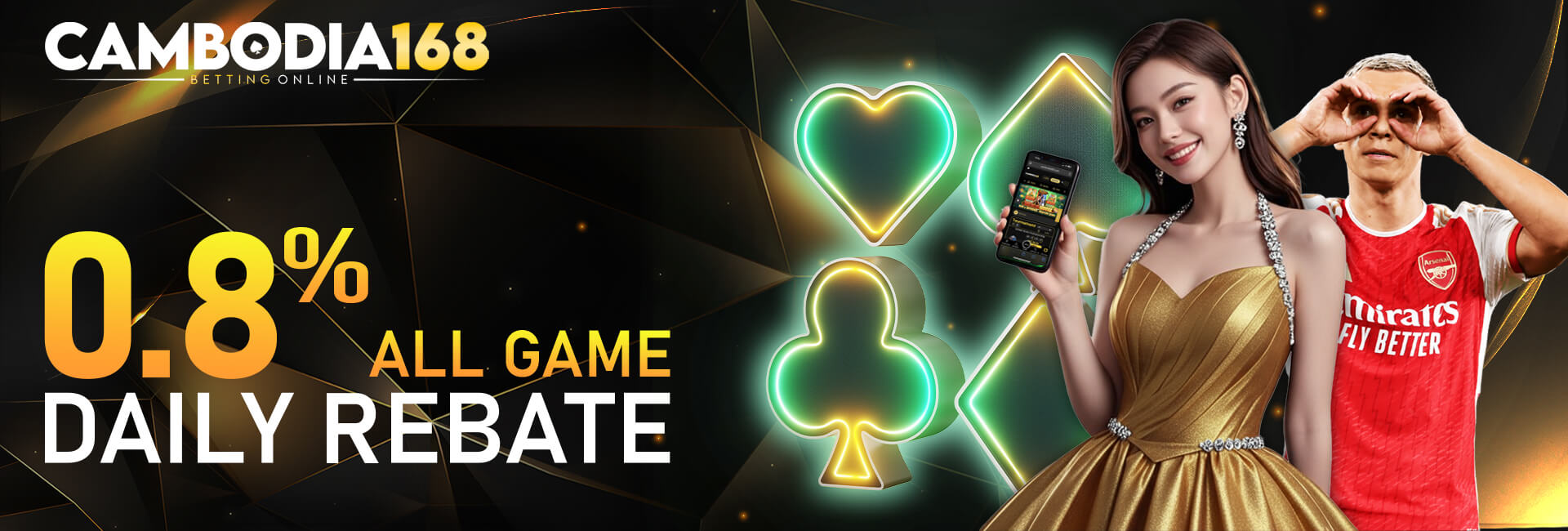 CAMBODIA168 DAILY REBATE 0.8% FOR ALL GAME