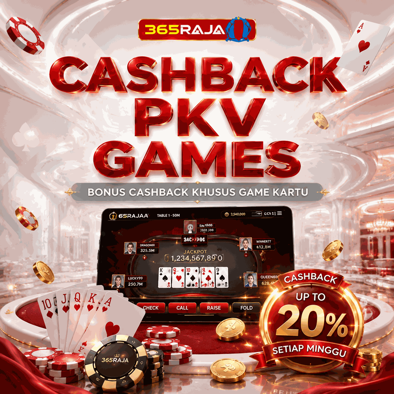 365Raja Promotion BONUS CASHBACK PKV GAMES
