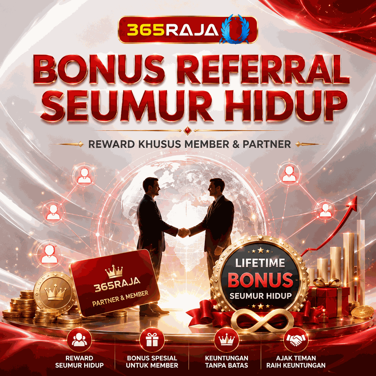 365Raja Promotion BONUS REFFERAL SEUMUR HIDUP