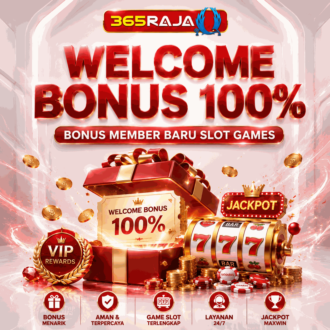 365Raja Promotion Welcome Bonus 100% Slot Games 365RAJA | Bonus Member Baru